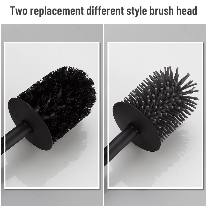 BVL Toilet Brush and Holder Black Toilet Bowl Brush for Ceaning with Stainless Steel Handle Wall Mounted - Image 3